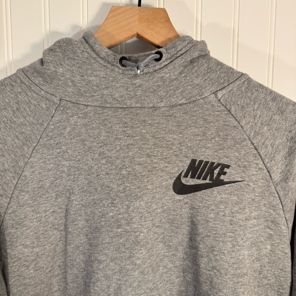 Nike Women’s Gray Hooded Pullover Cowl Neck Sweater Size XL - Picture 2 of 11
